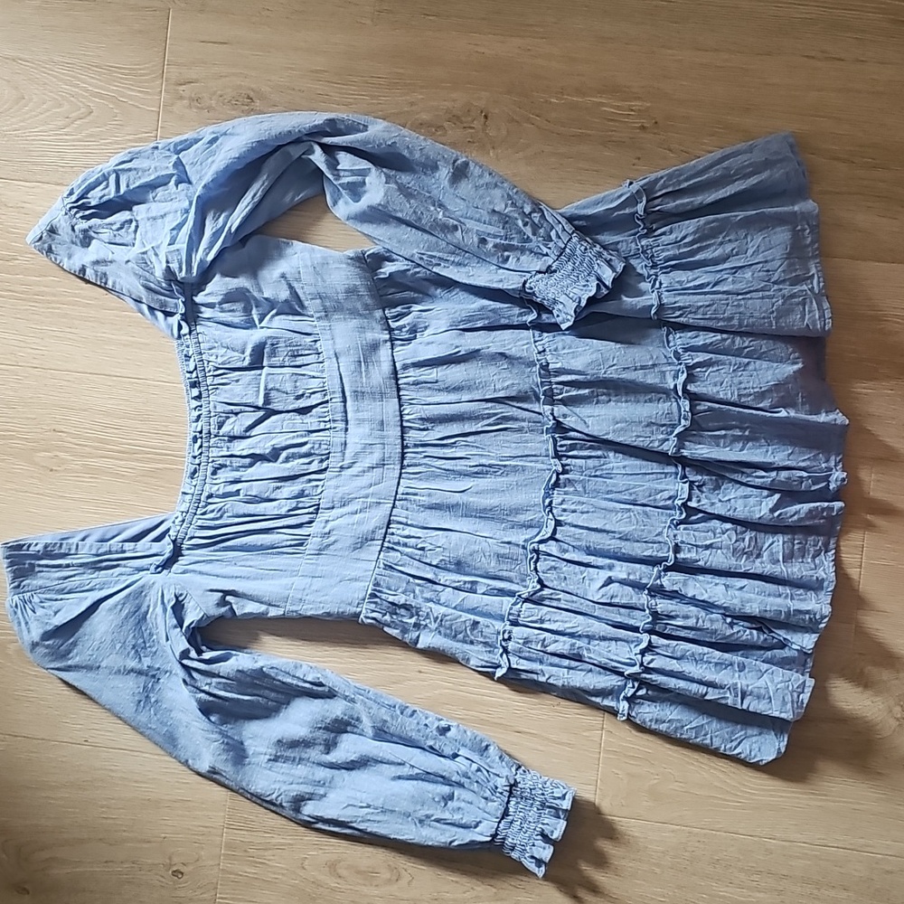 Altar'd State Sky Blue Smocked Dress